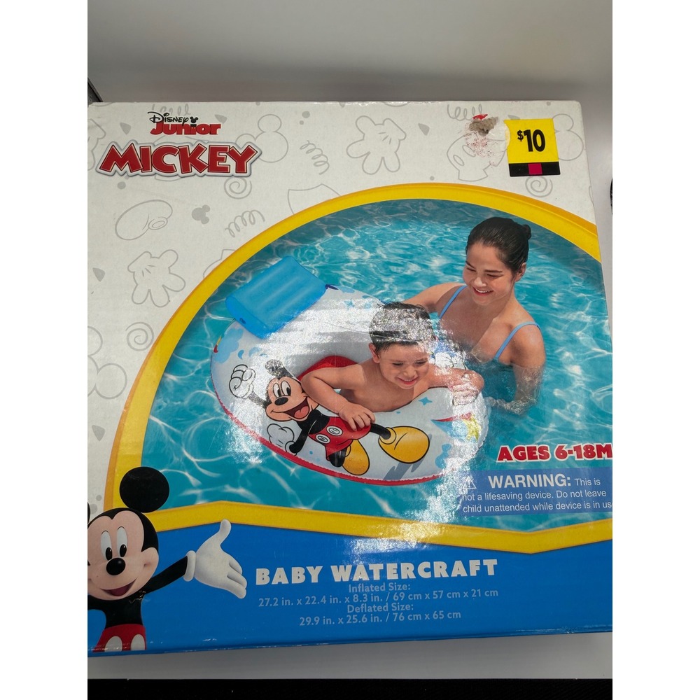 Disney Mickey Mouse Baby Watercraft Inflatable Pool Float Bestway 33849601 New